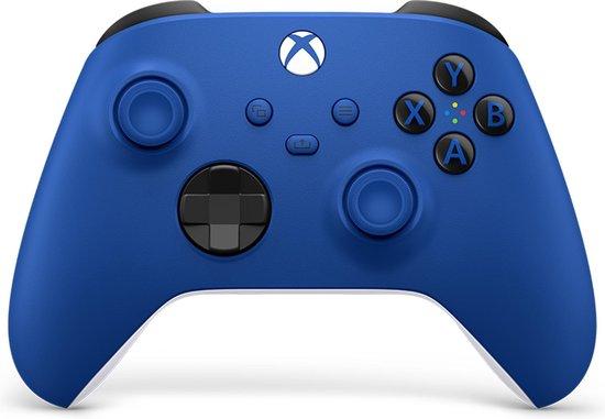 blue and white xbox controller